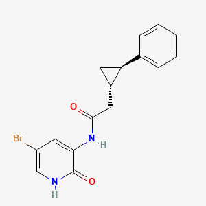 molecular formula C16H15BrN2O2 B6623100 N-(5-bromo-2-oxo-1H-pyridin-3-yl)-2-[(1S,2R)-2-phenylcyclopropyl]acetamide 