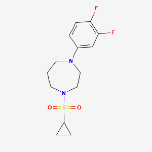 molecular formula C14H18F2N2O2S B6623108 1-Cyclopropylsulfonyl-4-(3,4-difluorophenyl)-1,4-diazepane 
