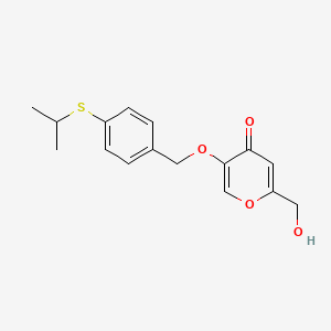 2-(Hydroxymethyl)-5-[(4-propan-2-ylsulfanylphenyl)methoxy]pyran-4-one