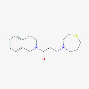 molecular formula C17H24N2OS B6623132 1-(3,4-dihydro-1H-isoquinolin-2-yl)-3-(1,4-thiazepan-4-yl)propan-1-one 