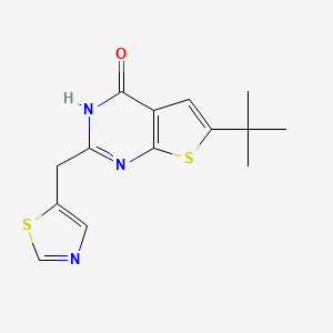 molecular formula C14H15N3OS2 B6623138 6-tert-butyl-2-(1,3-thiazol-5-ylmethyl)-3H-thieno[2,3-d]pyrimidin-4-one 