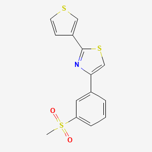 molecular formula C14H11NO2S3 B6623140 4-(3-Methylsulfonylphenyl)-2-thiophen-3-yl-1,3-thiazole 