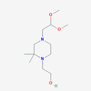 molecular formula C12H26N2O3 B6623149 2-[4-(2,2-Dimethoxyethyl)-2,2-dimethylpiperazin-1-yl]ethanol 