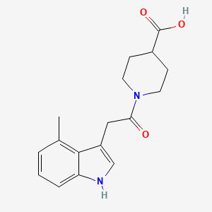 molecular formula C17H20N2O3 B6623182 1-[2-(4-methyl-1H-indol-3-yl)acetyl]piperidine-4-carboxylic acid 