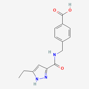 molecular formula C14H15N3O3 B6623183 4-[[(5-ethyl-1H-pyrazole-3-carbonyl)amino]methyl]benzoic acid 