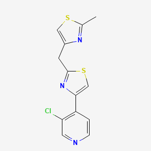 molecular formula C13H10ClN3S2 B6623185 4-(3-Chloropyridin-4-yl)-2-[(2-methyl-1,3-thiazol-4-yl)methyl]-1,3-thiazole 
