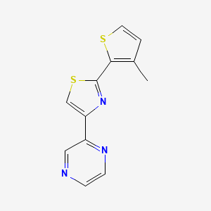 molecular formula C12H9N3S2 B6623189 2-(3-Methylthiophen-2-yl)-4-pyrazin-2-yl-1,3-thiazole 