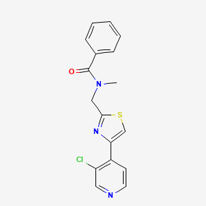 molecular formula C17H14ClN3OS B6623190 N-[[4-(3-chloropyridin-4-yl)-1,3-thiazol-2-yl]methyl]-N-methylbenzamide 