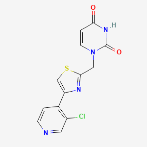 molecular formula C13H9ClN4O2S B6623198 1-[[4-(3-Chloropyridin-4-yl)-1,3-thiazol-2-yl]methyl]pyrimidine-2,4-dione 