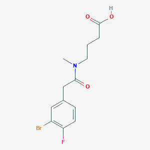 molecular formula C13H15BrFNO3 B6623205 4-[[2-(3-Bromo-4-fluorophenyl)acetyl]-methylamino]butanoic acid 
