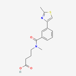 molecular formula C16H18N2O3S B6623209 4-[Methyl-[3-(2-methyl-1,3-thiazol-4-yl)benzoyl]amino]butanoic acid 