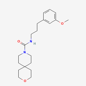molecular formula C20H30N2O3 B6623224 N-[3-(3-methoxyphenyl)propyl]-3-oxa-9-azaspiro[5.5]undecane-9-carboxamide 