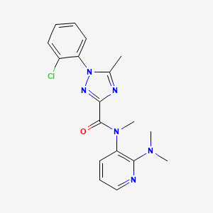 molecular formula C18H19ClN6O B6623227 1-(2-chlorophenyl)-N-[2-(dimethylamino)pyridin-3-yl]-N,5-dimethyl-1,2,4-triazole-3-carboxamide 