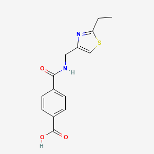 molecular formula C14H14N2O3S B6623237 4-[(2-Ethyl-1,3-thiazol-4-yl)methylcarbamoyl]benzoic acid 