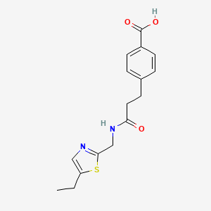 molecular formula C16H18N2O3S B6623245 4-[3-[(5-Ethyl-1,3-thiazol-2-yl)methylamino]-3-oxopropyl]benzoic acid 