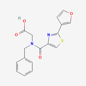 molecular formula C17H14N2O4S B6623249 2-[Benzyl-[2-(furan-3-yl)-1,3-thiazole-4-carbonyl]amino]acetic acid 