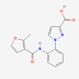 molecular formula C16H13N3O4 B6623262 1-[2-[(2-Methylfuran-3-carbonyl)amino]phenyl]pyrazole-3-carboxylic acid 