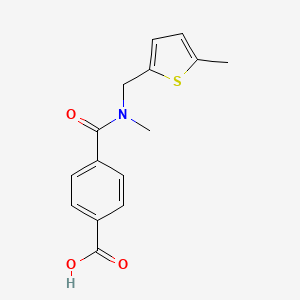 molecular formula C15H15NO3S B6623267 4-[Methyl-[(5-methylthiophen-2-yl)methyl]carbamoyl]benzoic acid 