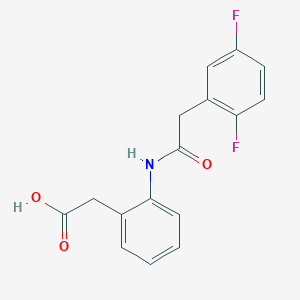 molecular formula C16H13F2NO3 B6623278 2-[2-[[2-(2,5-Difluorophenyl)acetyl]amino]phenyl]acetic acid 