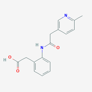molecular formula C16H16N2O3 B6623283 2-[2-[[2-(6-Methylpyridin-3-yl)acetyl]amino]phenyl]acetic acid 