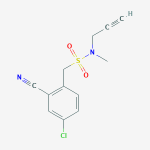 molecular formula C12H11ClN2O2S B6623287 1-(4-chloro-2-cyanophenyl)-N-methyl-N-prop-2-ynylmethanesulfonamide 