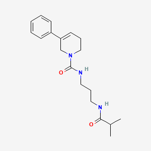 molecular formula C19H27N3O2 B6623302 N-[3-(2-methylpropanoylamino)propyl]-5-phenyl-3,6-dihydro-2H-pyridine-1-carboxamide 