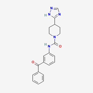molecular formula C21H21N5O2 B6623320 N-(3-benzoylphenyl)-4-(1H-1,2,4-triazol-5-yl)piperidine-1-carboxamide 