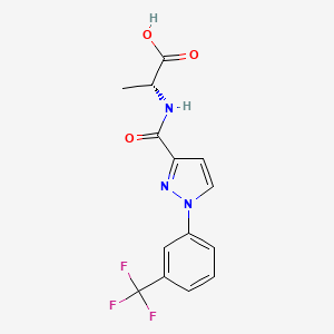 (2R)-2-[[1-[3-(trifluoromethyl)phenyl]pyrazole-3-carbonyl]amino]propanoic acid