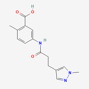 2-Methyl-5-[3-(1-methylpyrazol-4-yl)propanoylamino]benzoic acid