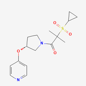 2-cyclopropylsulfonyl-2-methyl-1-[(3R)-3-pyridin-4-yloxypyrrolidin-1-yl]propan-1-one