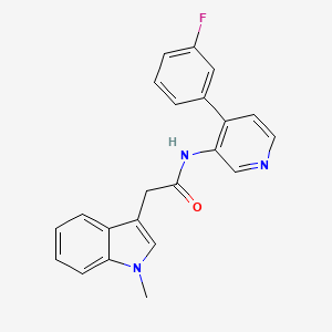 molecular formula C22H18FN3O B6623405 N-[4-(3-fluorophenyl)pyridin-3-yl]-2-(1-methylindol-3-yl)acetamide 