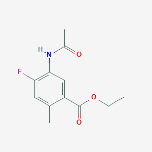 molecular formula C12H14FNO3 B6623422 Ethyl 5-acetamido-4-fluoro-2-methylbenzoate 