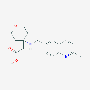 molecular formula C19H24N2O3 B6623423 Methyl 2-[4-[(2-methylquinolin-6-yl)methylamino]oxan-4-yl]acetate 