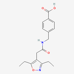 molecular formula C17H20N2O4 B6623460 4-[[[2-(3,5-Diethyl-1,2-oxazol-4-yl)acetyl]amino]methyl]benzoic acid 