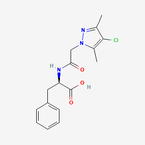 (2R)-2-[[2-(4-chloro-3,5-dimethylpyrazol-1-yl)acetyl]amino]-3-phenylpropanoic acid