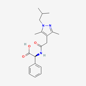 (2S)-2-[[2-[3,5-dimethyl-1-(2-methylpropyl)pyrazol-4-yl]acetyl]amino]-2-phenylacetic acid