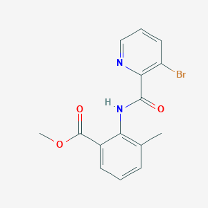 molecular formula C15H13BrN2O3 B6623534 Methyl 2-[(3-bromopyridine-2-carbonyl)amino]-3-methylbenzoate 