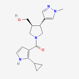 molecular formula C17H22N4O2 B6623538 (2-cyclopropyl-1H-pyrrol-3-yl)-[(3S,4R)-3-(hydroxymethyl)-4-(1-methylpyrazol-4-yl)pyrrolidin-1-yl]methanone 