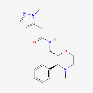 N-[[(2S,3S)-4-methyl-3-phenylmorpholin-2-yl]methyl]-2-(2-methylpyrazol-3-yl)acetamide