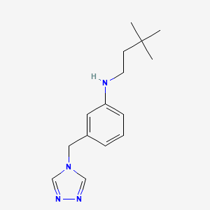 molecular formula C15H22N4 B6623576 N-(3,3-dimethylbutyl)-3-(1,2,4-triazol-4-ylmethyl)aniline 