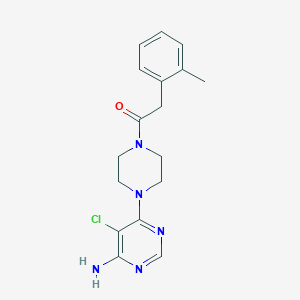 molecular formula C17H20ClN5O B6623579 1-[4-(6-Amino-5-chloropyrimidin-4-yl)piperazin-1-yl]-2-(2-methylphenyl)ethanone 