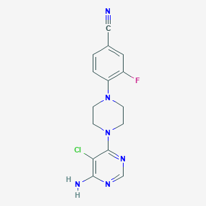 4-[4-(6-Amino-5-chloropyrimidin-4-yl)piperazin-1-yl]-3-fluorobenzonitrile