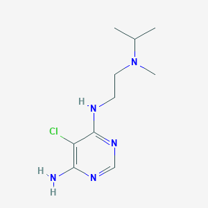 molecular formula C10H18ClN5 B6623604 5-chloro-4-N-[2-[methyl(propan-2-yl)amino]ethyl]pyrimidine-4,6-diamine 