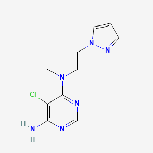 molecular formula C10H13ClN6 B6623622 5-chloro-4-N-methyl-4-N-(2-pyrazol-1-ylethyl)pyrimidine-4,6-diamine 