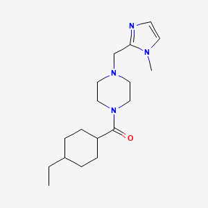 molecular formula C18H30N4O B6623635 (4-Ethylcyclohexyl)-[4-[(1-methylimidazol-2-yl)methyl]piperazin-1-yl]methanone 