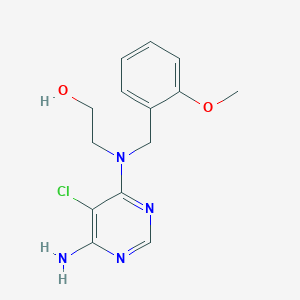 molecular formula C14H17ClN4O2 B6623641 2-[(6-Amino-5-chloropyrimidin-4-yl)-[(2-methoxyphenyl)methyl]amino]ethanol 