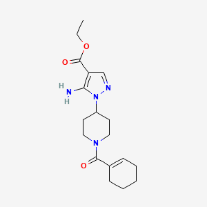 Ethyl 5-amino-1-[1-(cyclohexene-1-carbonyl)piperidin-4-yl]pyrazole-4-carboxylate