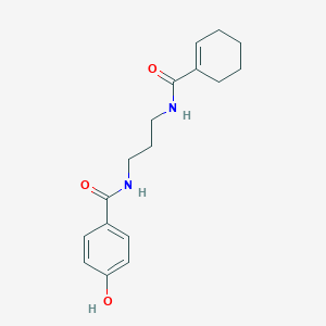 molecular formula C17H22N2O3 B6623681 N-[3-(cyclohexene-1-carbonylamino)propyl]-4-hydroxybenzamide 