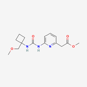 molecular formula C15H21N3O4 B6623690 Methyl 2-[6-[[1-(methoxymethyl)cyclobutyl]carbamoylamino]pyridin-2-yl]acetate 