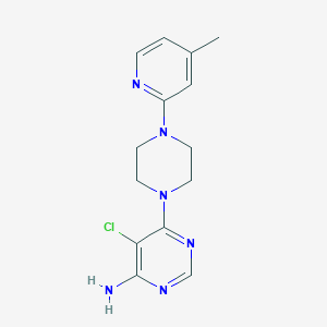 molecular formula C14H17ClN6 B6623703 5-Chloro-6-[4-(4-methylpyridin-2-yl)piperazin-1-yl]pyrimidin-4-amine 